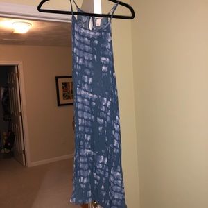 Blue tie dye tank swing dress